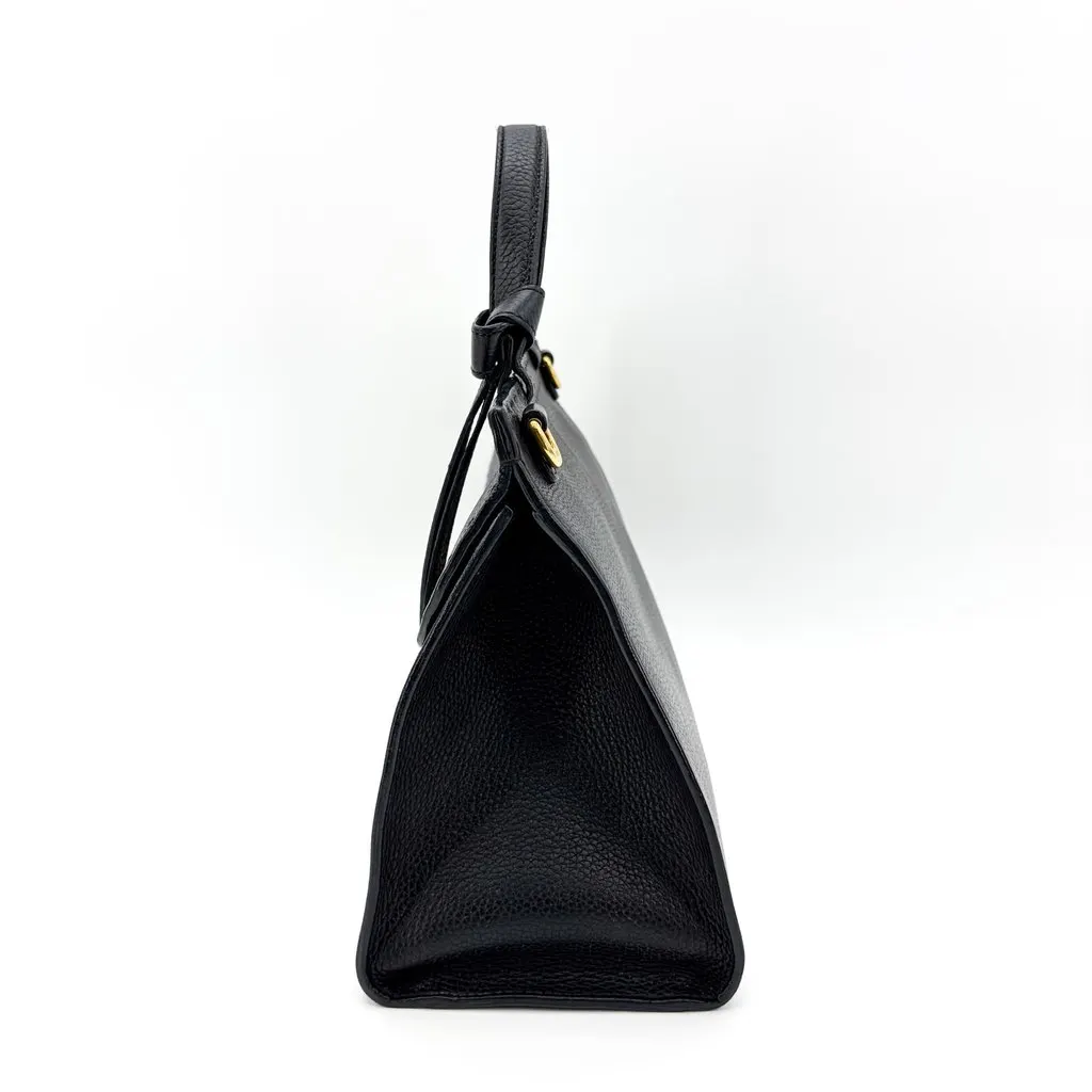 Gucci GG Marmont Small Top Handle Bag Black Black Leather Good - Model View