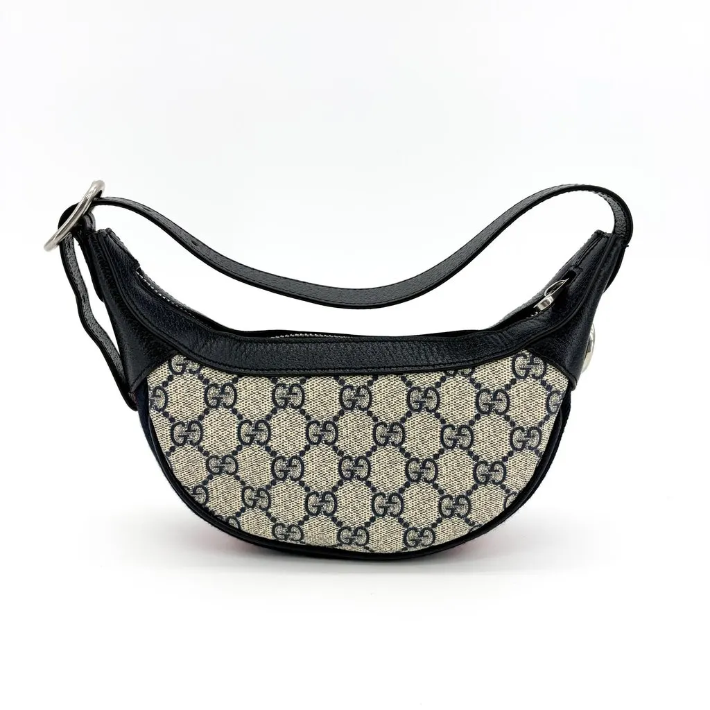 Gucci Ophidia Small GG Supreme Half Moon Shoulder Bag Blue Ivory Blue Canvas Very good - Inside View