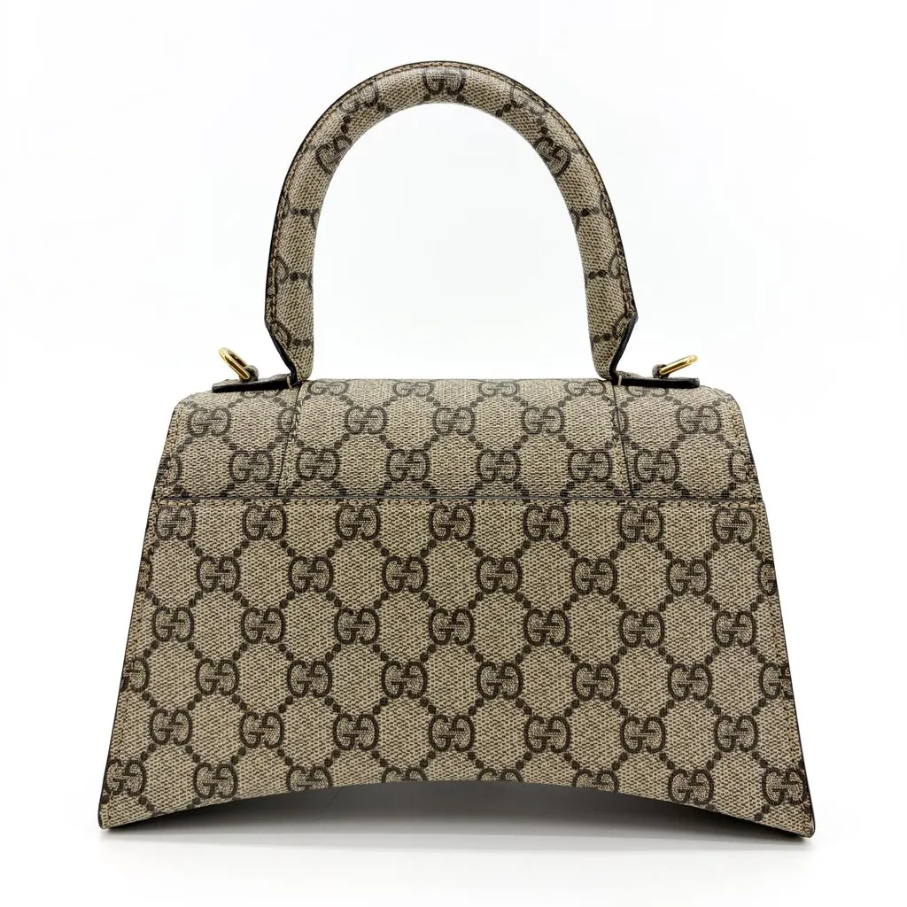 Gucci Balenciaga x Gucci The Hacker Project Hourglass Small Handbag Beige Ebony Beige Canvas Very good - Inside View