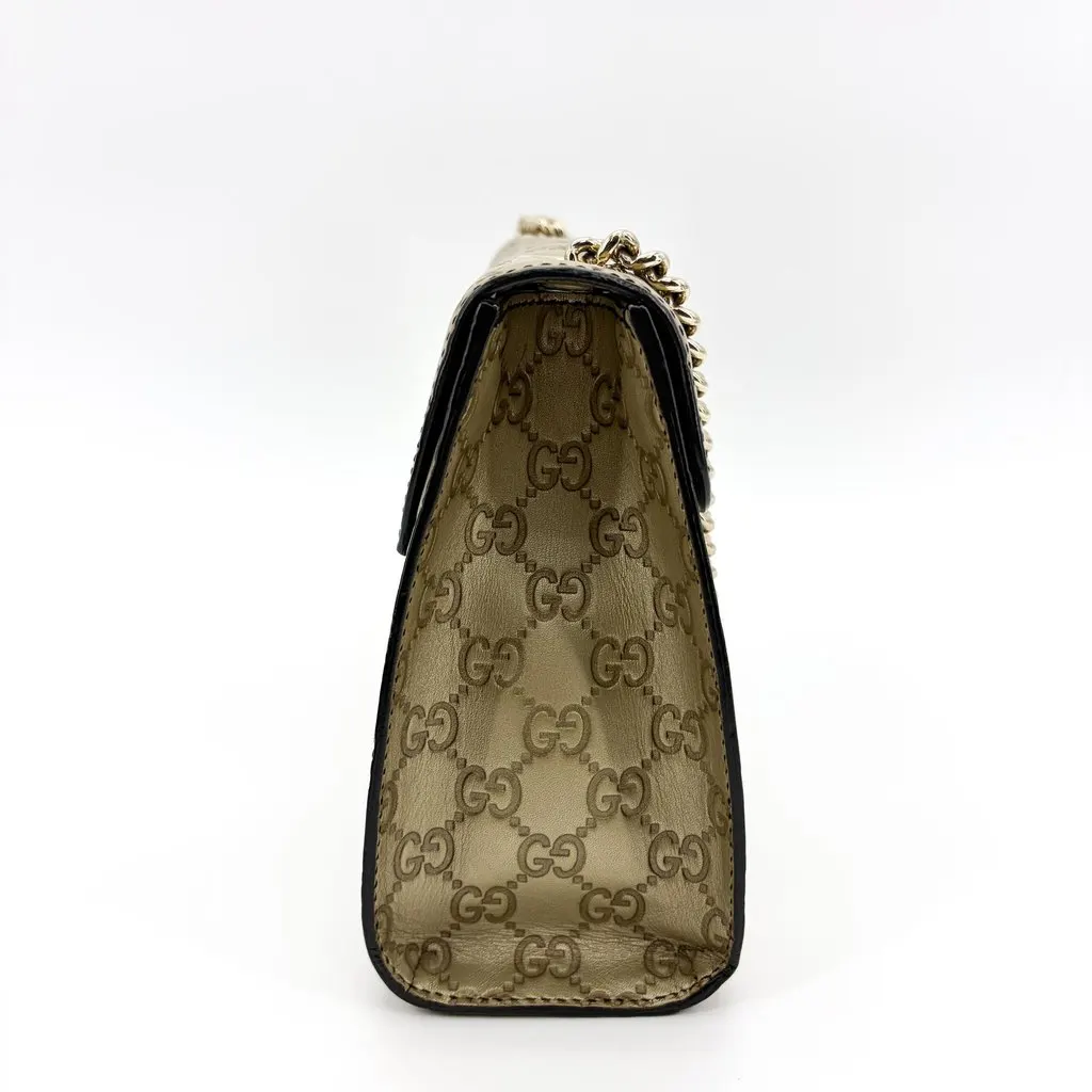 Gucci Emily Guccisima Chain Shoulder Bag Gold Gold Leather Very good - Box View