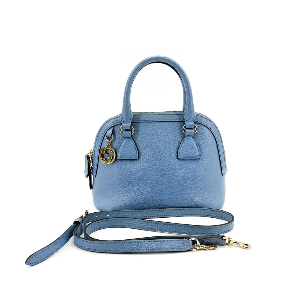 Gucci Dollar Carp Mini Dome Backlight Blue Blue Leather Good - Back View