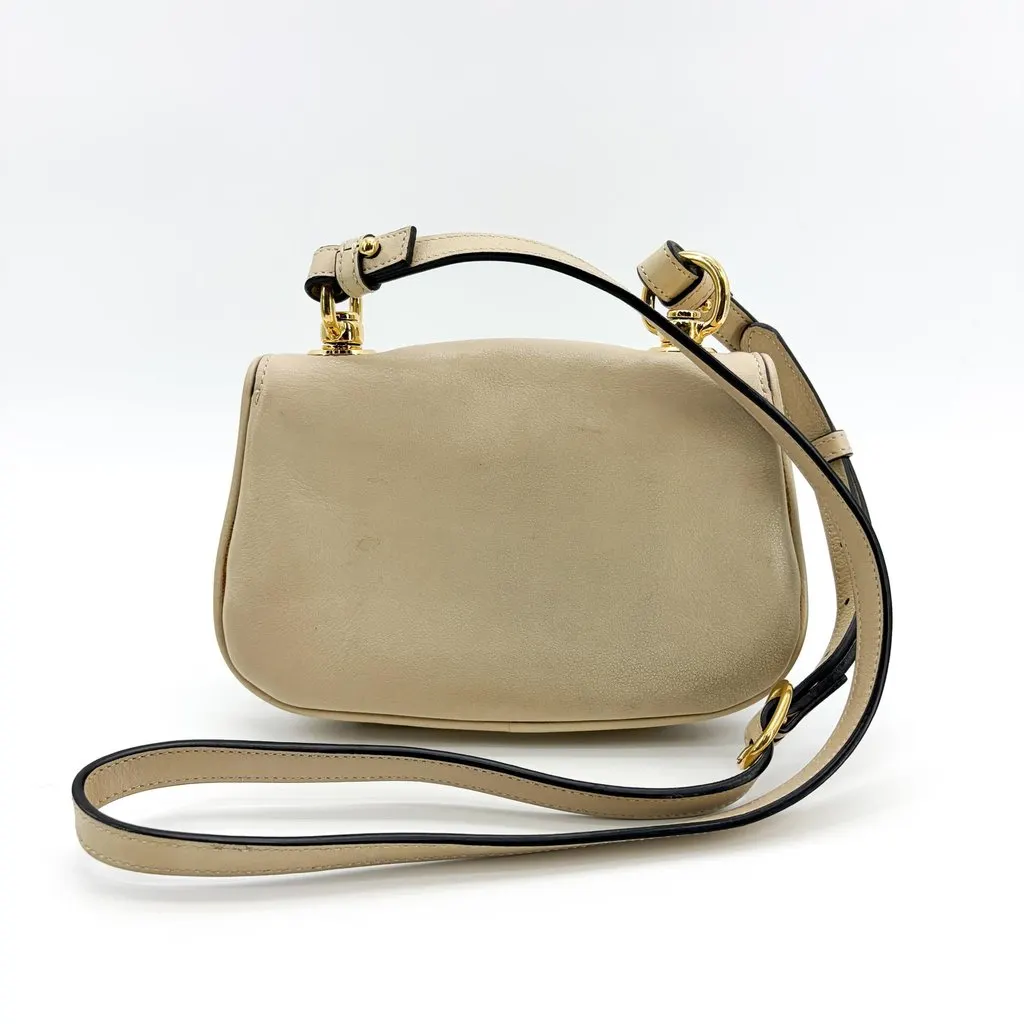 Gucci Blondie Small Shoulder Bag Beige Beige Leather Fair - Inside View