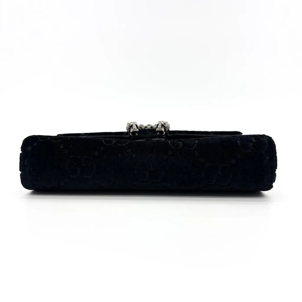 Gucci Dionysus Super Mini GG Velvet Shoulder Bag Black Black Velvet Very good - Box View