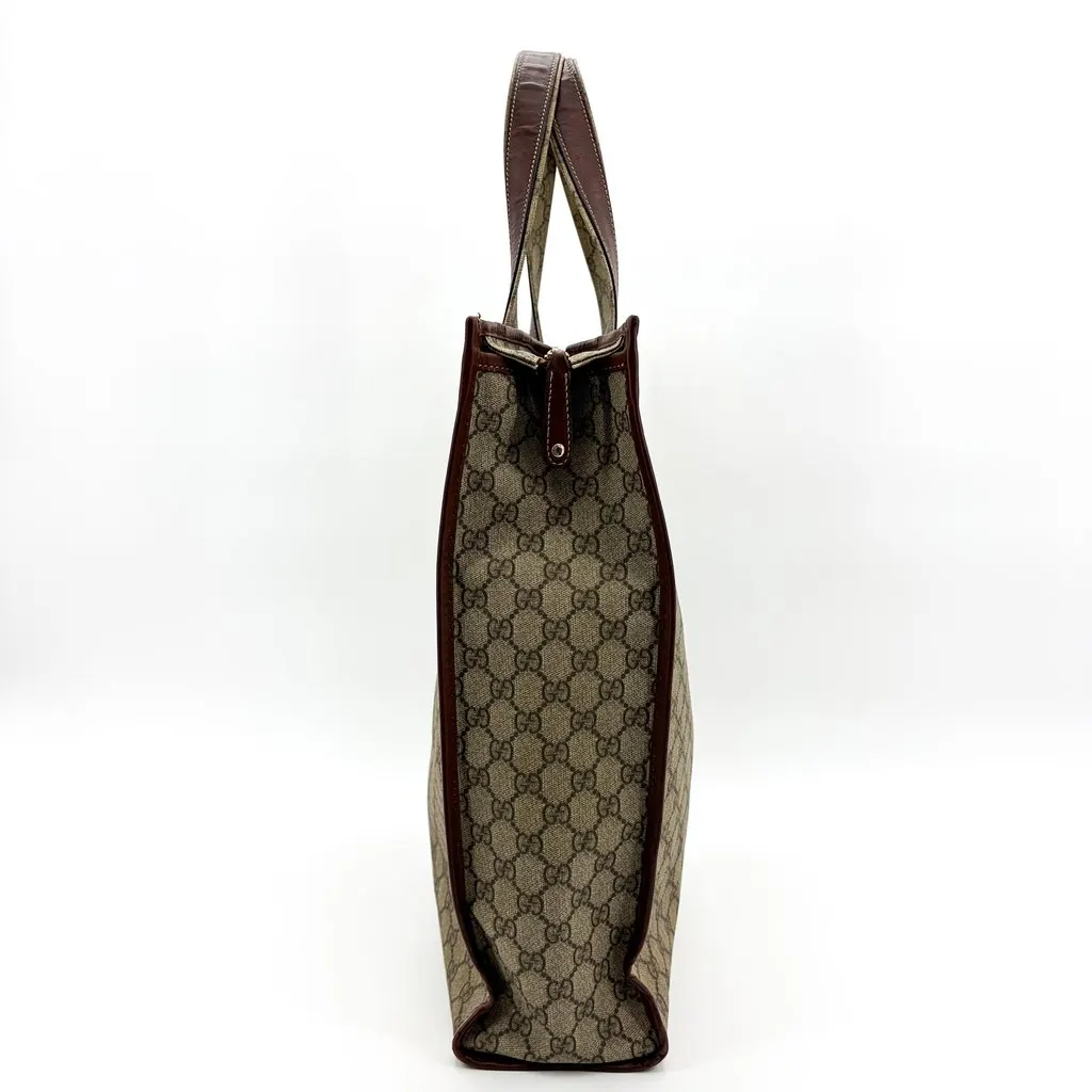 Gucci GG Supreme Web Vintage Tote Bag Brown Beige Canvas Fair - Box View