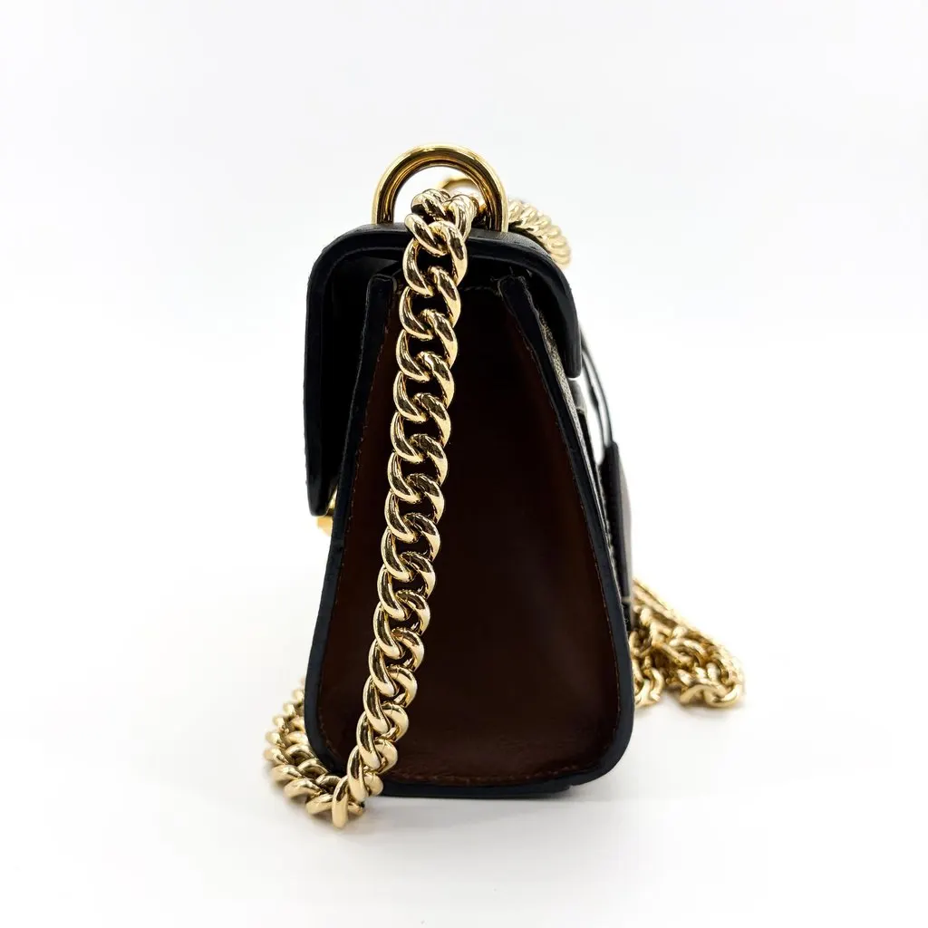 Gucci Padlock Small GG Supreme Shoulder Bag Black Beige Canvas Very good - Inside View