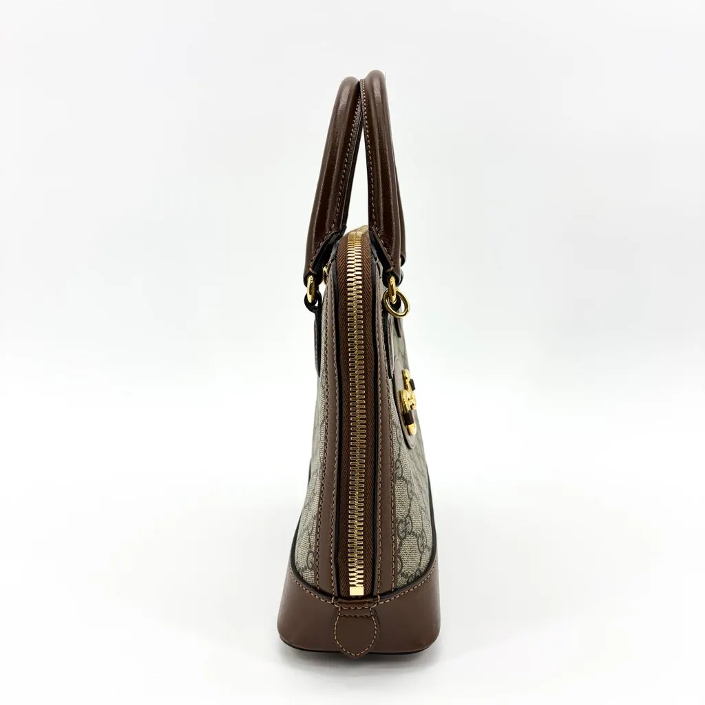 Gucci Horsebit 1955 Small Top Handle Bag Brown Beige Canvas Very good - Box View