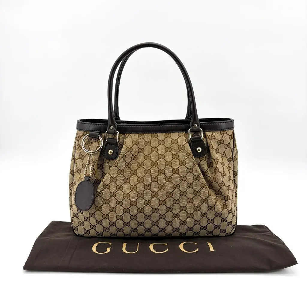 Gucci Suki Medium GG Canvas Tote Bag Brown Beige Canvas Very good - Back View