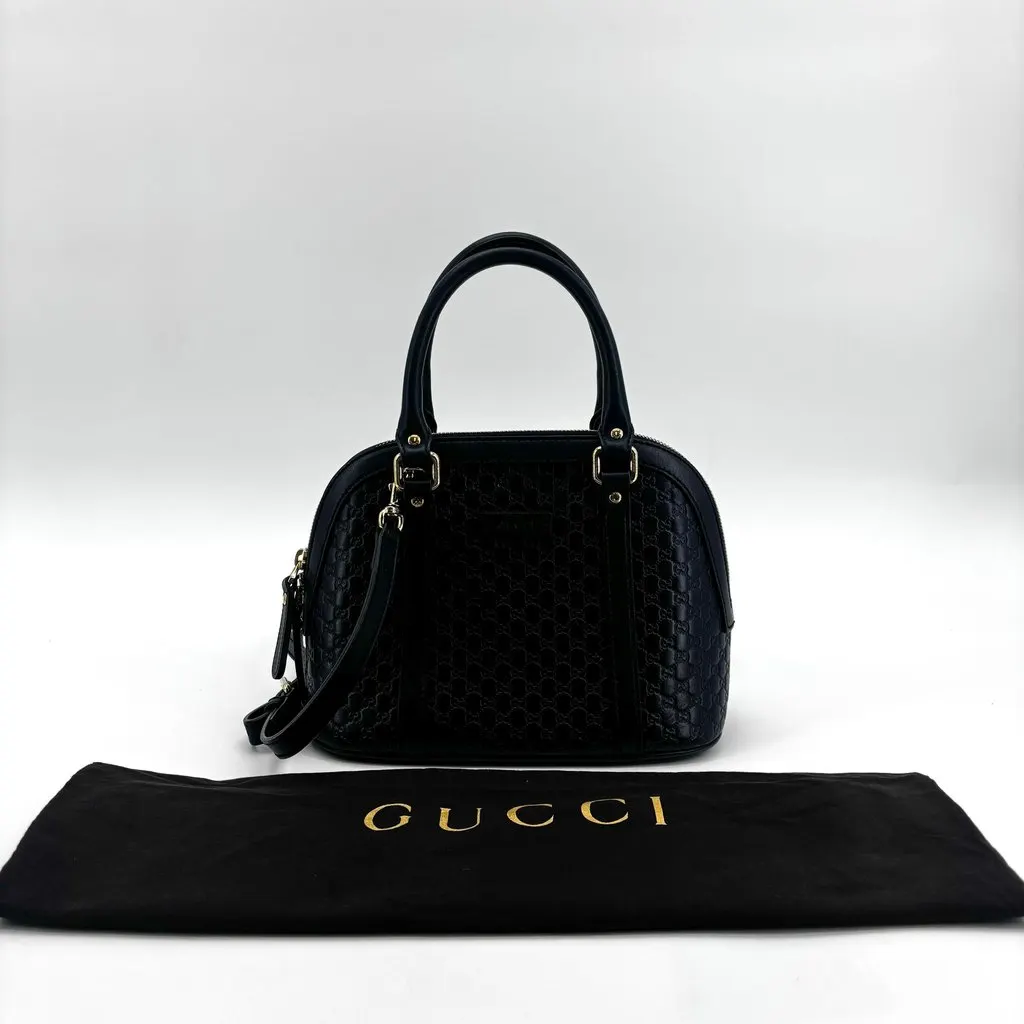 Gucci Microguccissima Mini Dome Shoulder Bag Navy Navy Leather Good - Back View