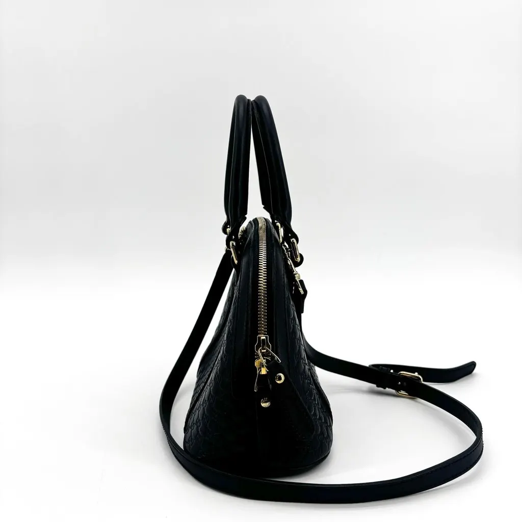 Gucci Microguccissima Mini Dome Shoulder Bag Navy Navy Leather Good - Model View
