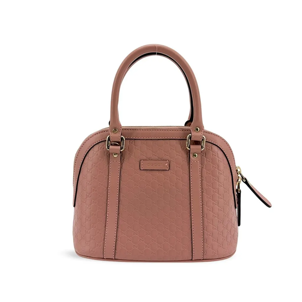Gucci Microguccissima Mini Dome Shoulder Bag Pink Pink Leather Good - Front View