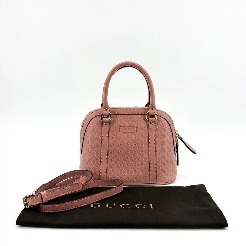 Gucci Microguccissima Mini Dome Shoulder Bag Pink Pink Leather Good - Back View