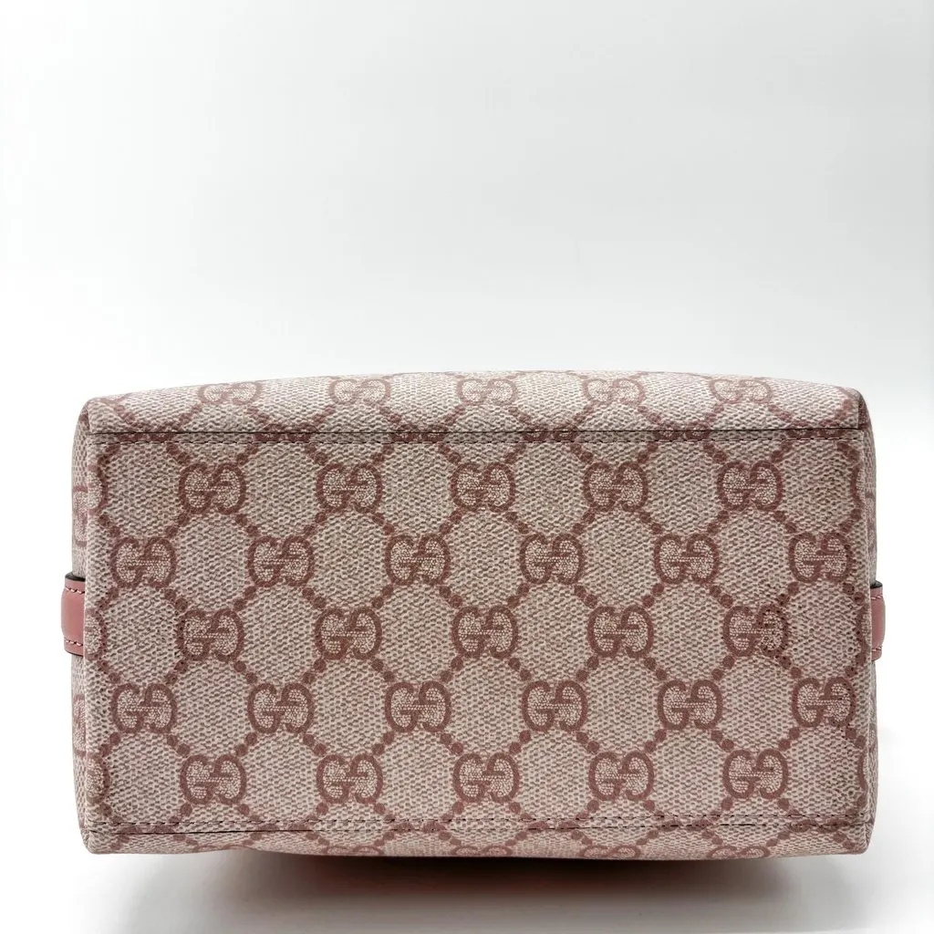 Gucci GG Supreme Small Bucket Bag Pink Beige Canvas Good - Box View