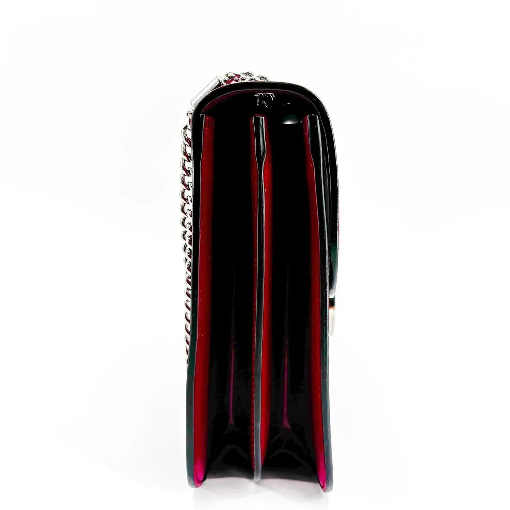 Gucci Blondie Medium Shoulder Bag Red Silver Hardware Red Leather Good - Inside View