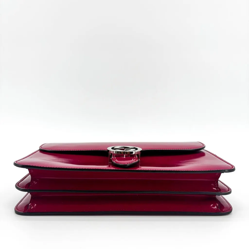 Gucci Blondie Medium Shoulder Bag Red Silver Hardware Red Leather Good - Box View