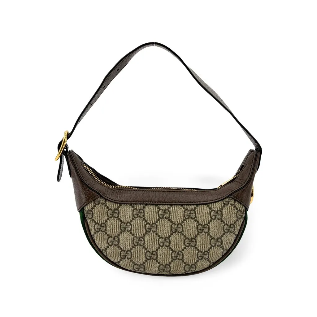 Gucci Ophidia Small GG Shoulder Bag Brown Beige Canvas Good - Front View