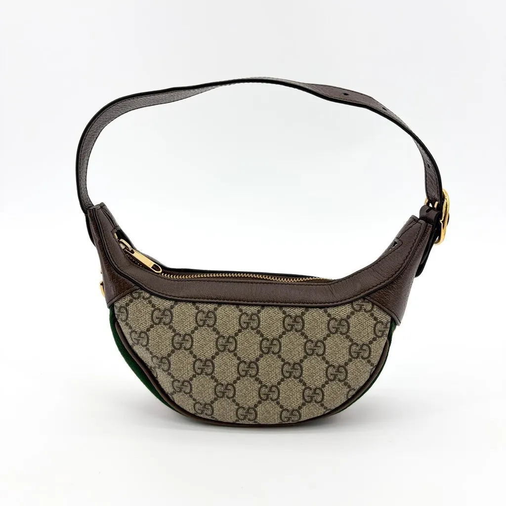 Gucci Ophidia Small GG Shoulder Bag Brown Beige Canvas Good - Back View