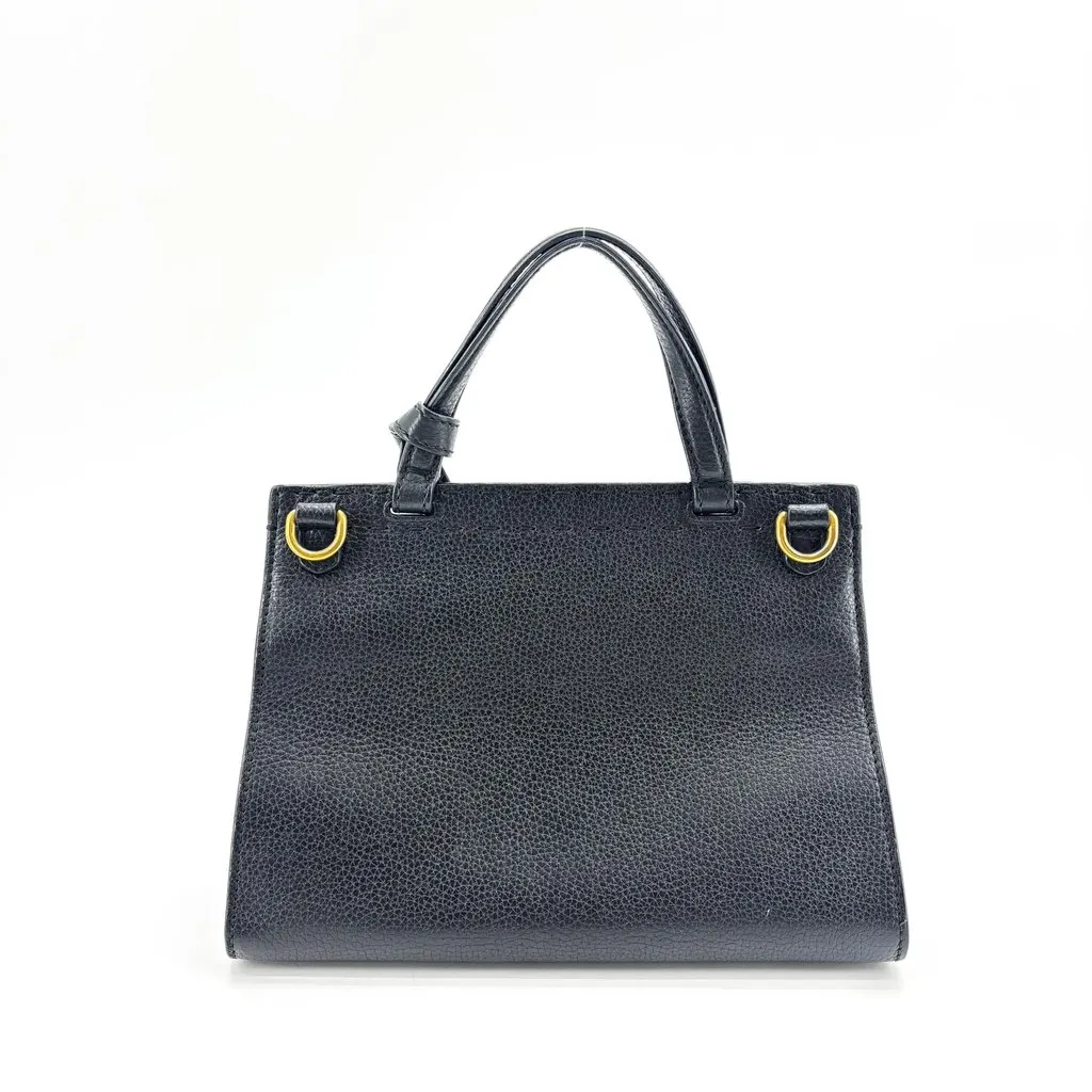 Gucci GG Marmont Small Top Handle Bag Black Black Leather Good - Inside View