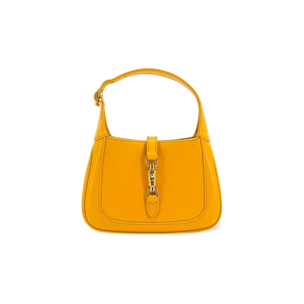 Gucci Jackie 1961 Mini Shoulder Bag Yellow Yellow Leather Very good - Front View