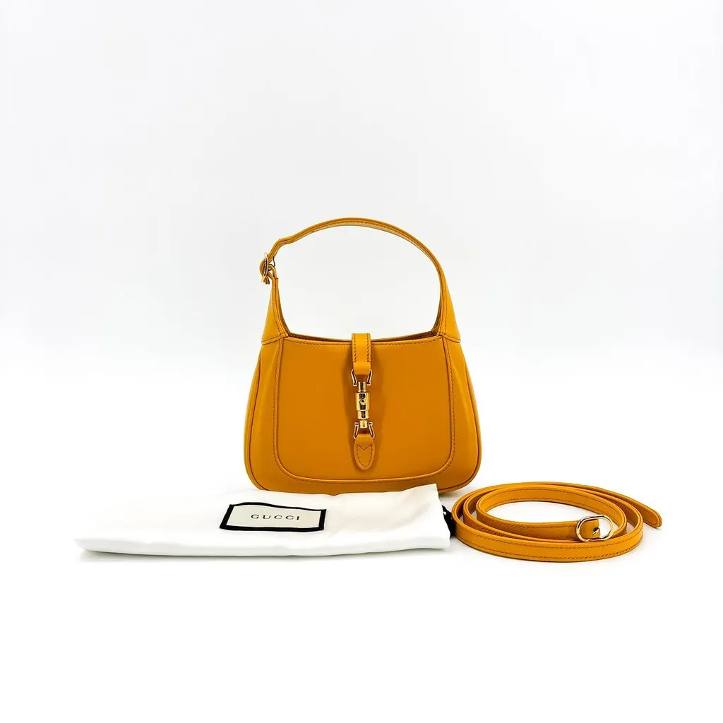 Gucci Jackie 1961 Mini Shoulder Bag Yellow Yellow Leather Very good - Back View