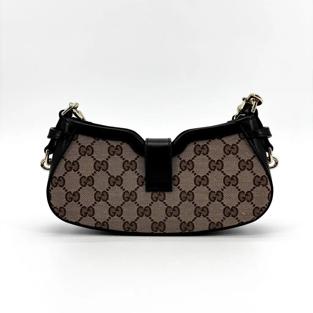 Gucci GG Supreme Turnlock Mini Shoulder Bag Brown Black Beige Canvas Very good - Inside View