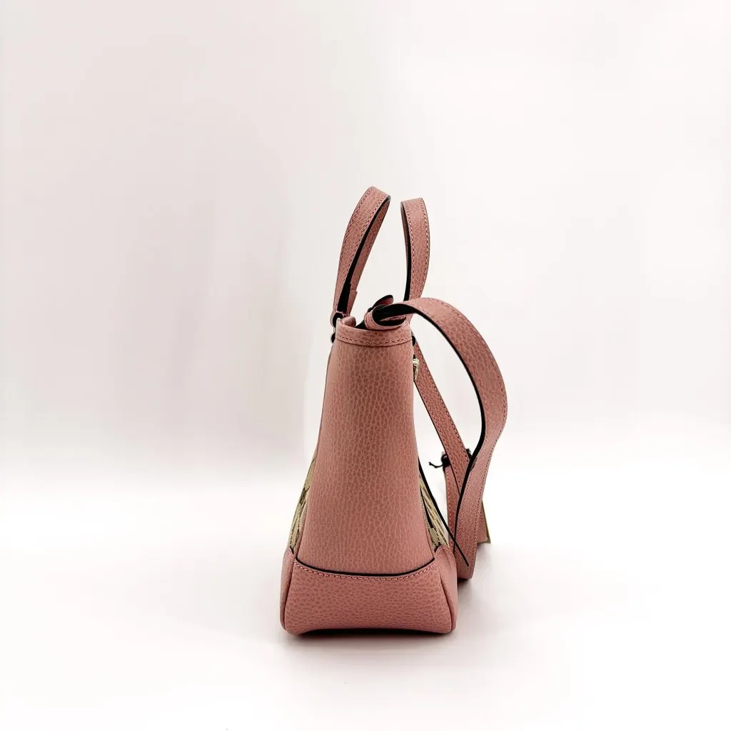 Gucci Bree GG Canvas Small Tote Bag Pink Beige Canvas Good - Model View