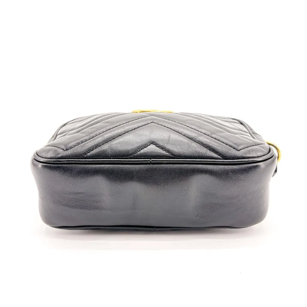 Gucci GG Marmont Mini Matelasse Shoulder Bag Black Black Leather Good - Box View