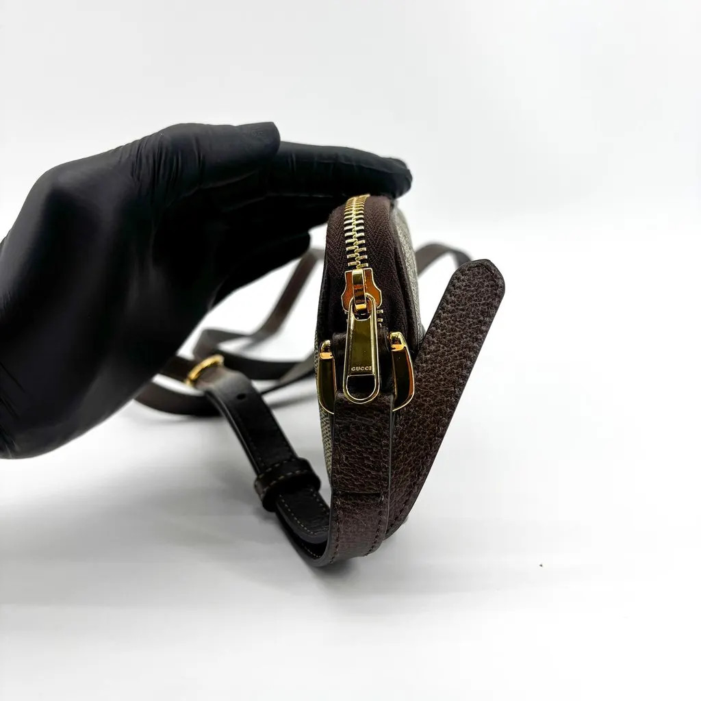 Gucci Ophidia GG Small Shoulder Bag Black Black Canvas Good - Inside View
