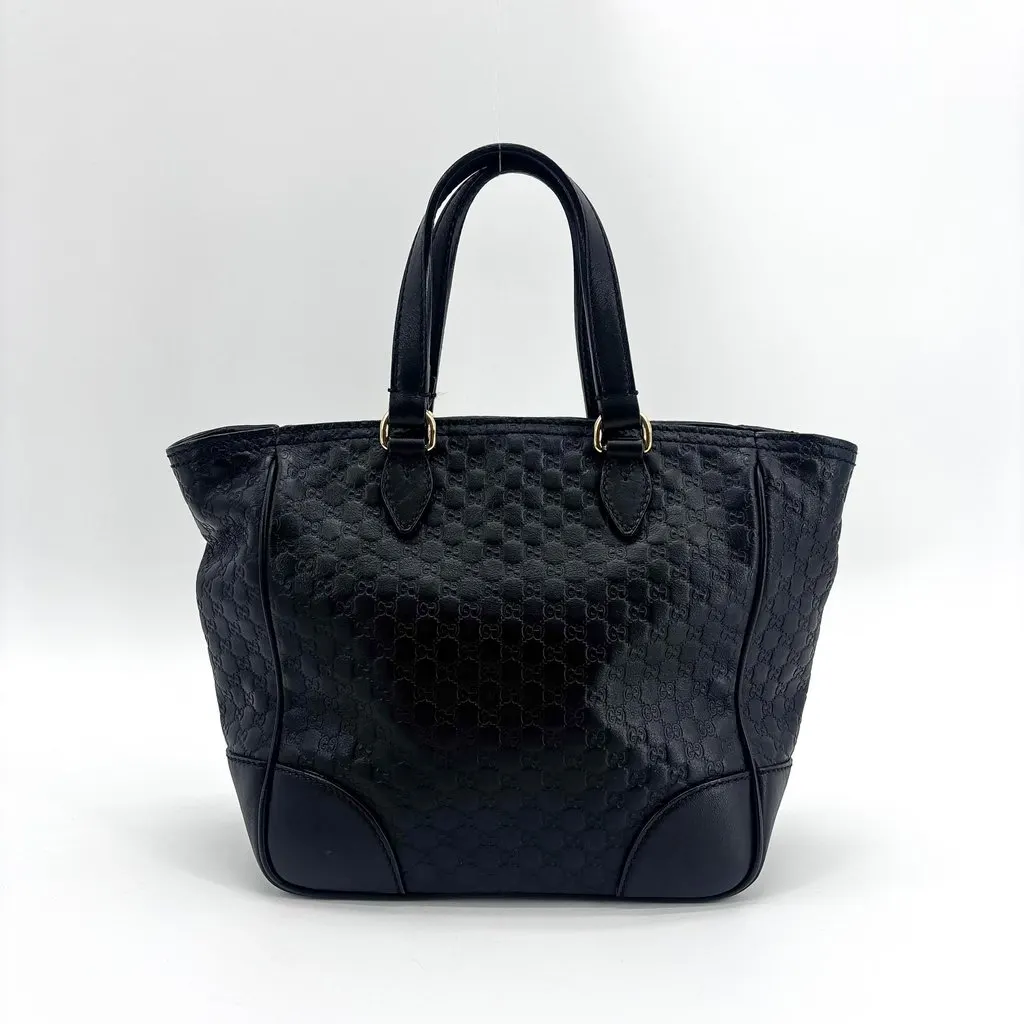 Gucci Microguccissima Bree Tote Bag Medium Black Black Leather Good - Inside View