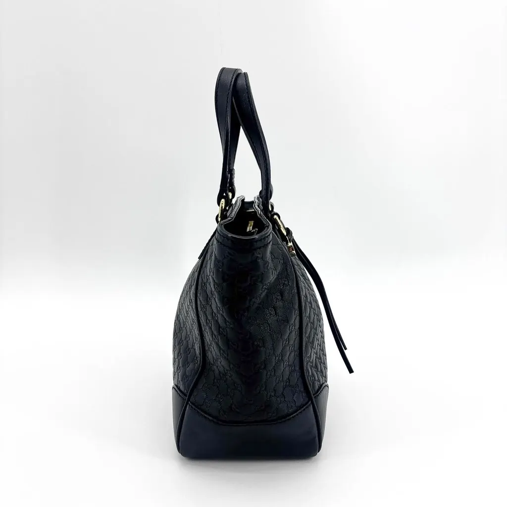 Gucci Microguccissima Bree Tote Bag Medium Black Black Leather Good - Box View