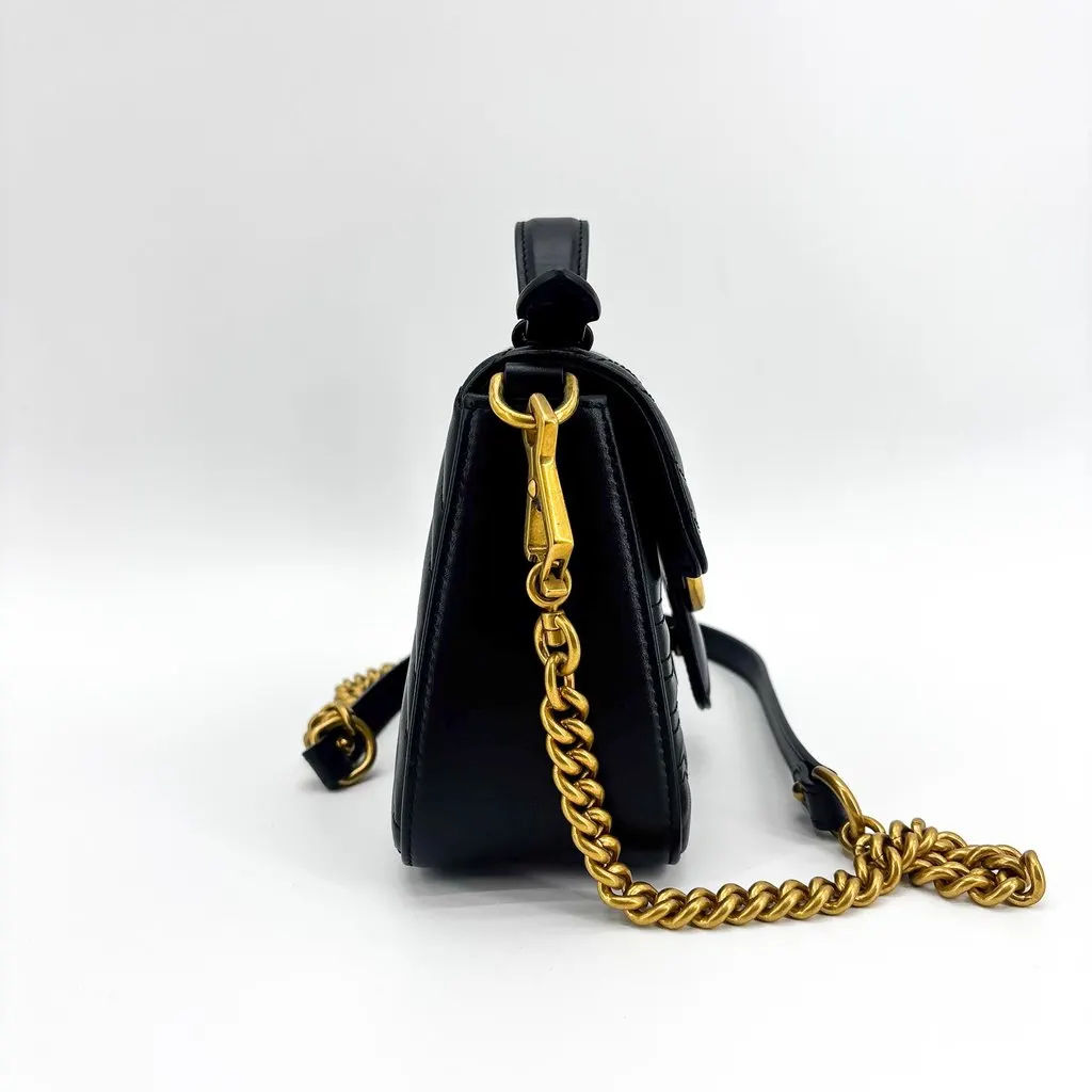Gucci GG Marmont Mini Top Handle Bag Black Black Leather Very good - Model View
