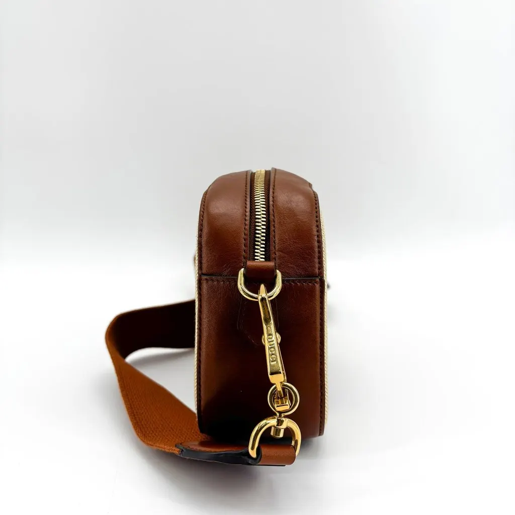 Gucci Ophidia Small Web Canvas Camera Bag Brown Beige Canvas Good - Inside View