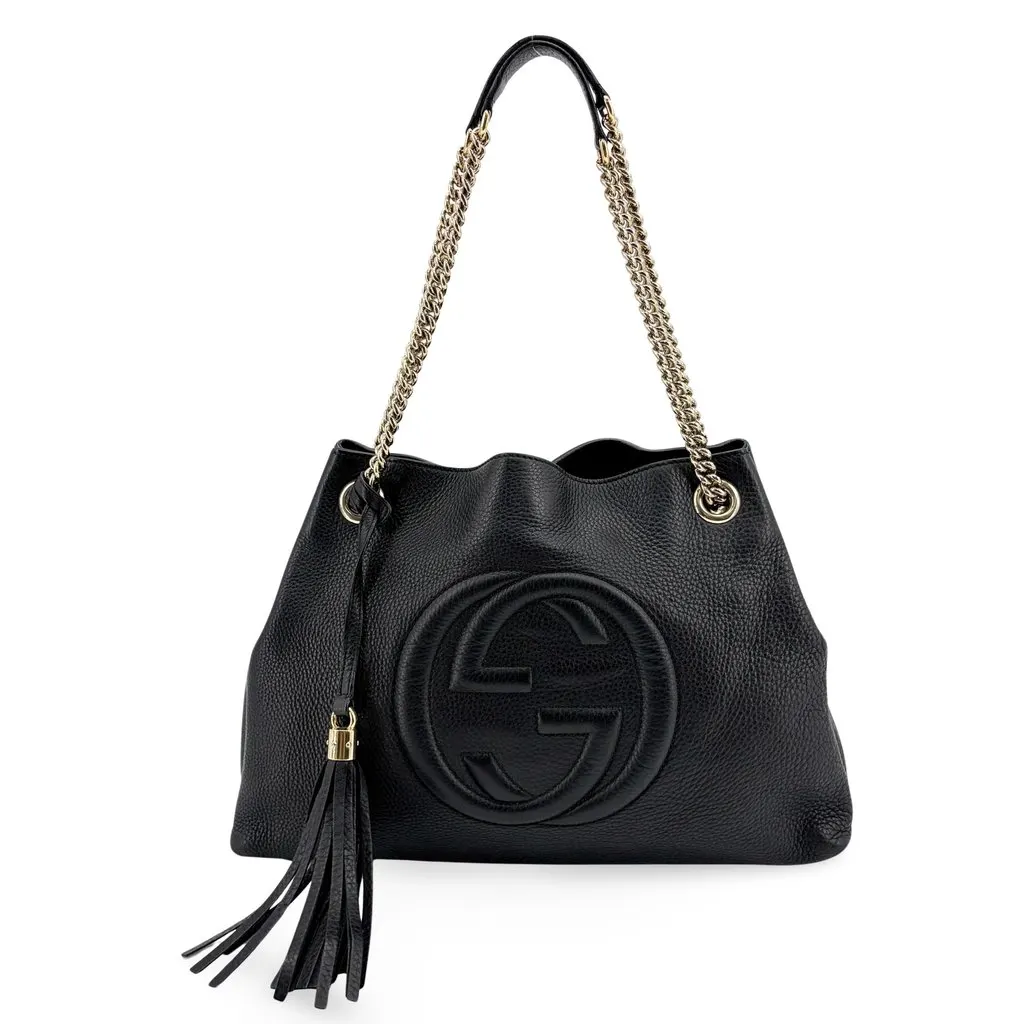 Gucci Soho Tassel Chain Shoulder Bag Black