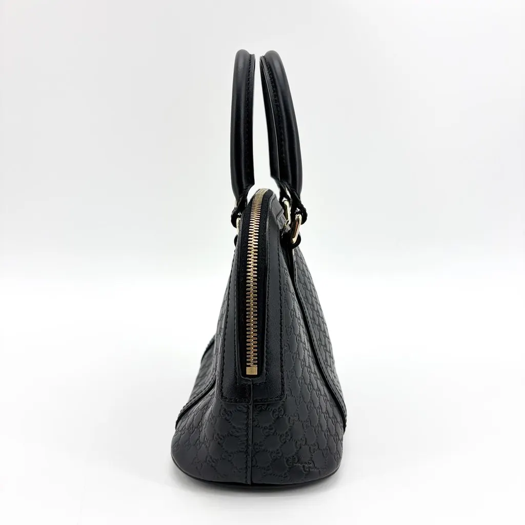 Gucci Microguccissima Small Dome Top Handle Bag Black Black Leather Good - Box View