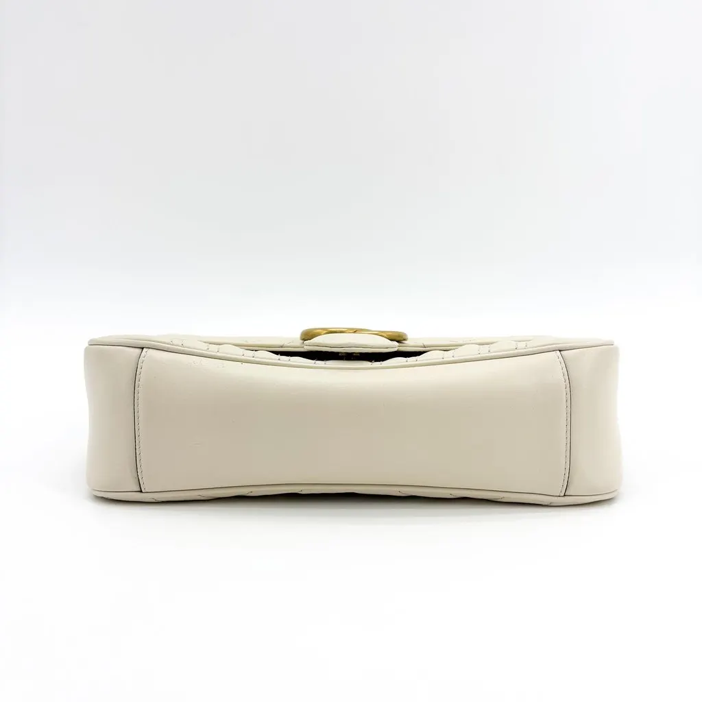 Gucci GG Marmont Small Matelasse Shoulder Bag White White Leather Good - Box View