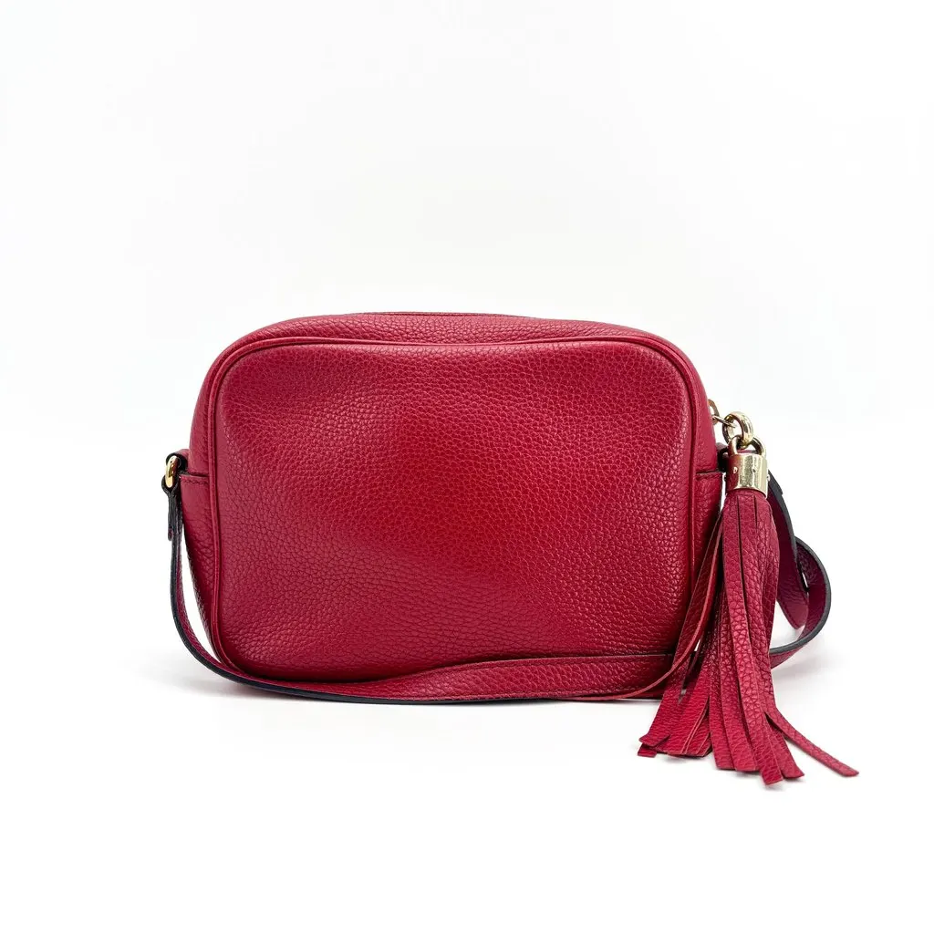 Gucci Soho Disco Shoulder Bag Red Red Leather Good - Back View