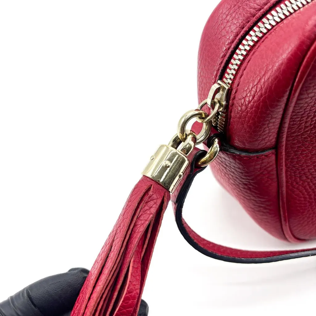 Gucci Soho Disco Shoulder Bag Red Red Leather Good - Box View