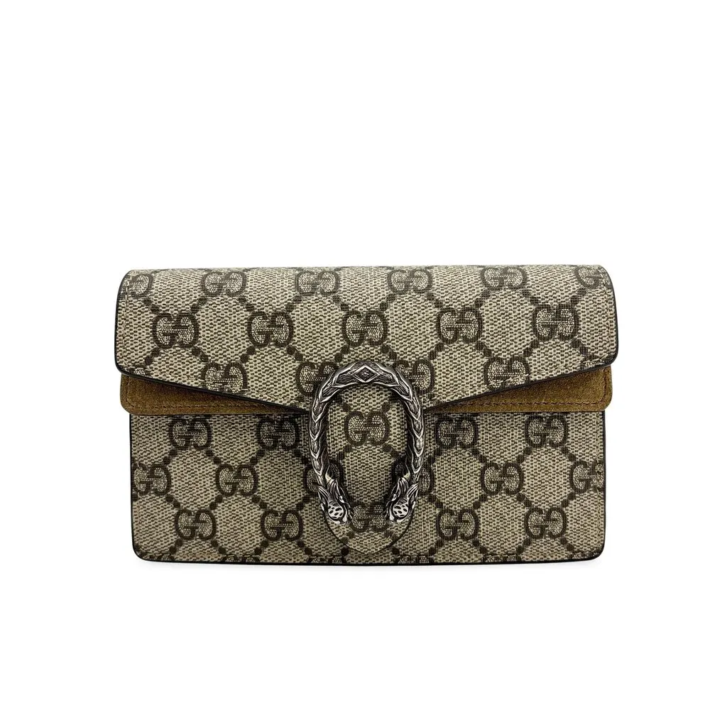 Gucci Dionysus GG Super Mini Bag Beige Beige Canvas Good - Front View