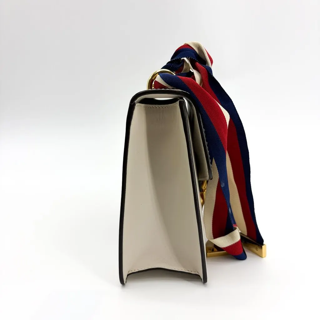 Gucci Sylvie Leather Small Shoulder Bag White Gold Leather Good - Box View