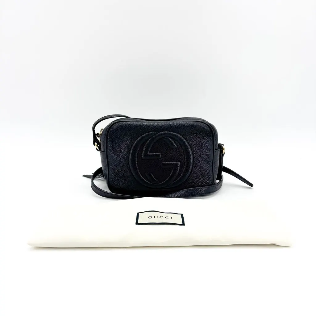 Gucci Soho Tassel Disco Shoulder Bag Black Black Leather Good - Back View