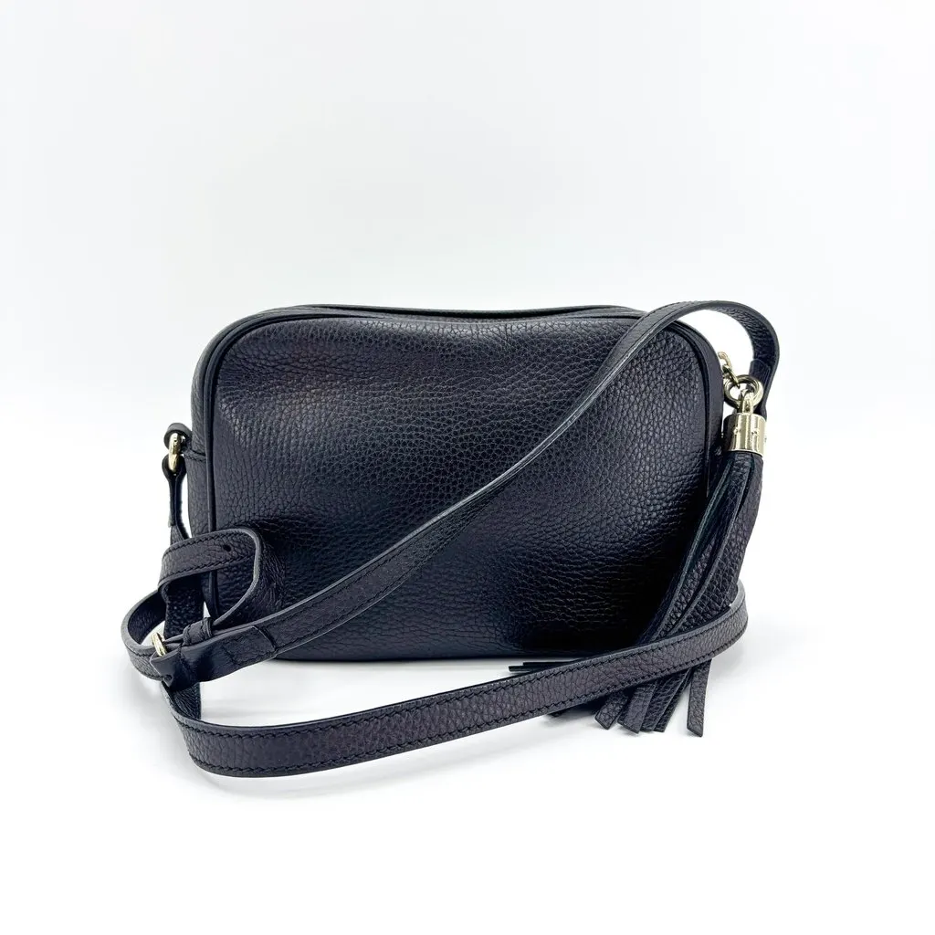 Gucci Soho Tassel Disco Shoulder Bag Black Black Leather Good - Inside View