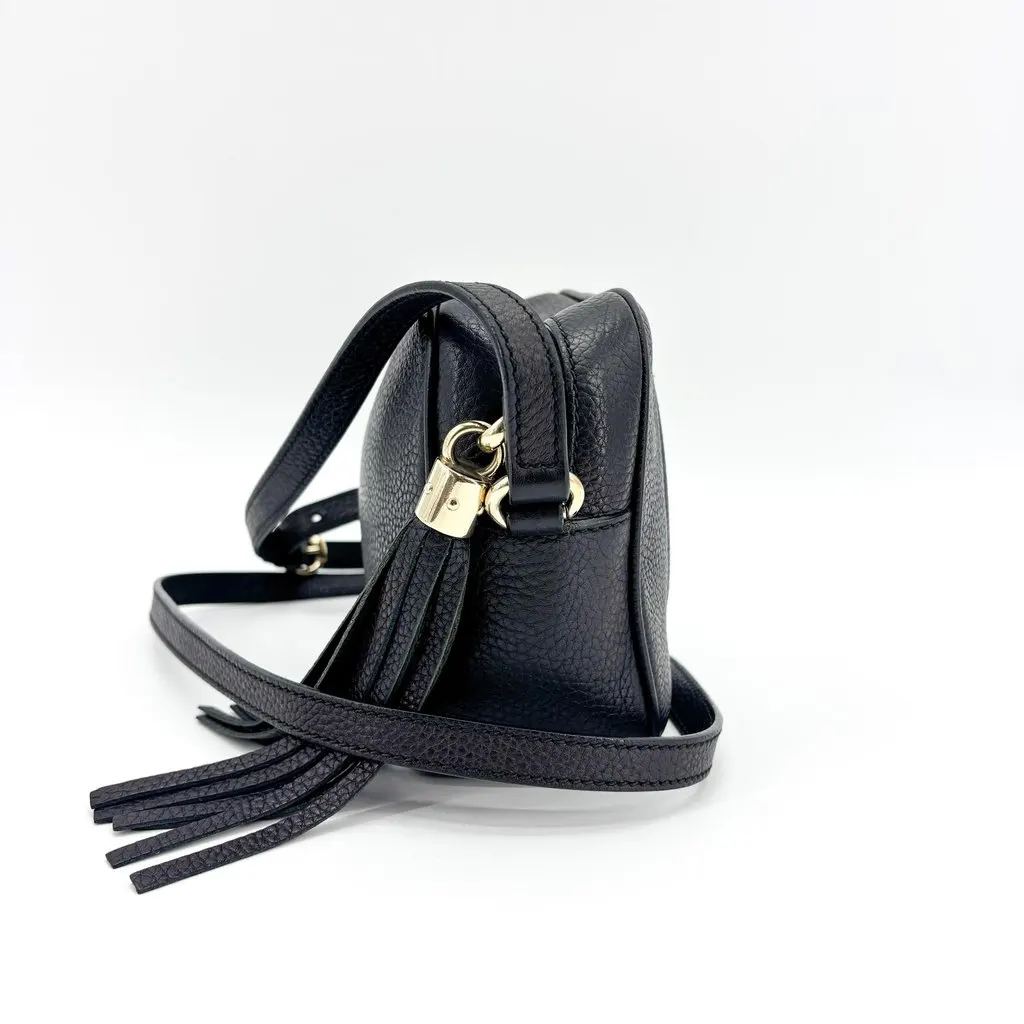 Gucci Soho Tassel Disco Shoulder Bag Black Black Leather Good - Box View