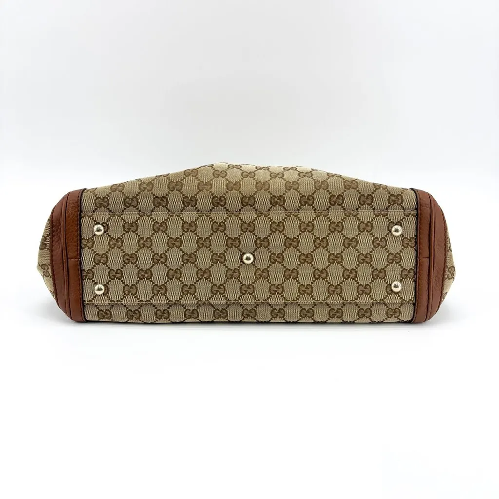 Gucci GG Canvas Bella Shoulder Bag Brown Beige Canvas Good - Box View