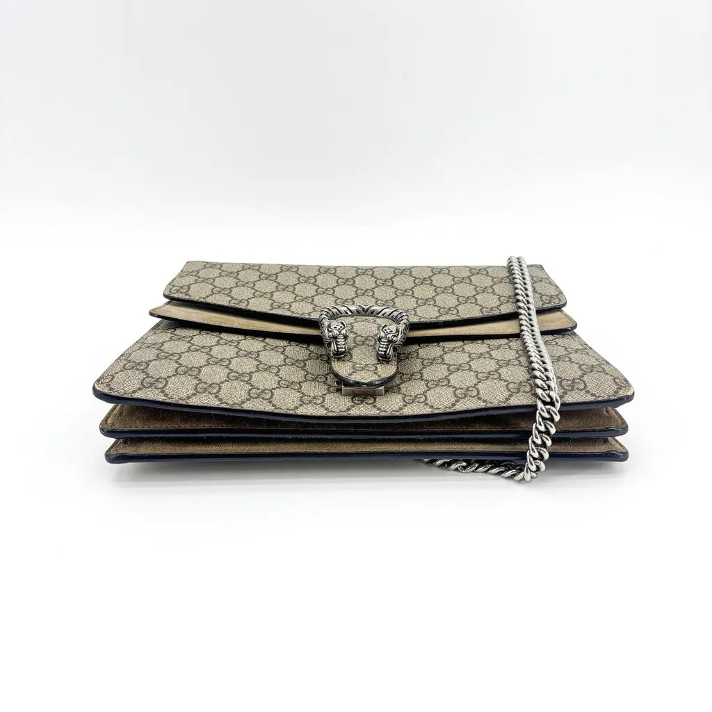 Gucci Dionysus GG Supreme Small Shoulder Bag Beige Ebony Beige Canvas Good - Box View
