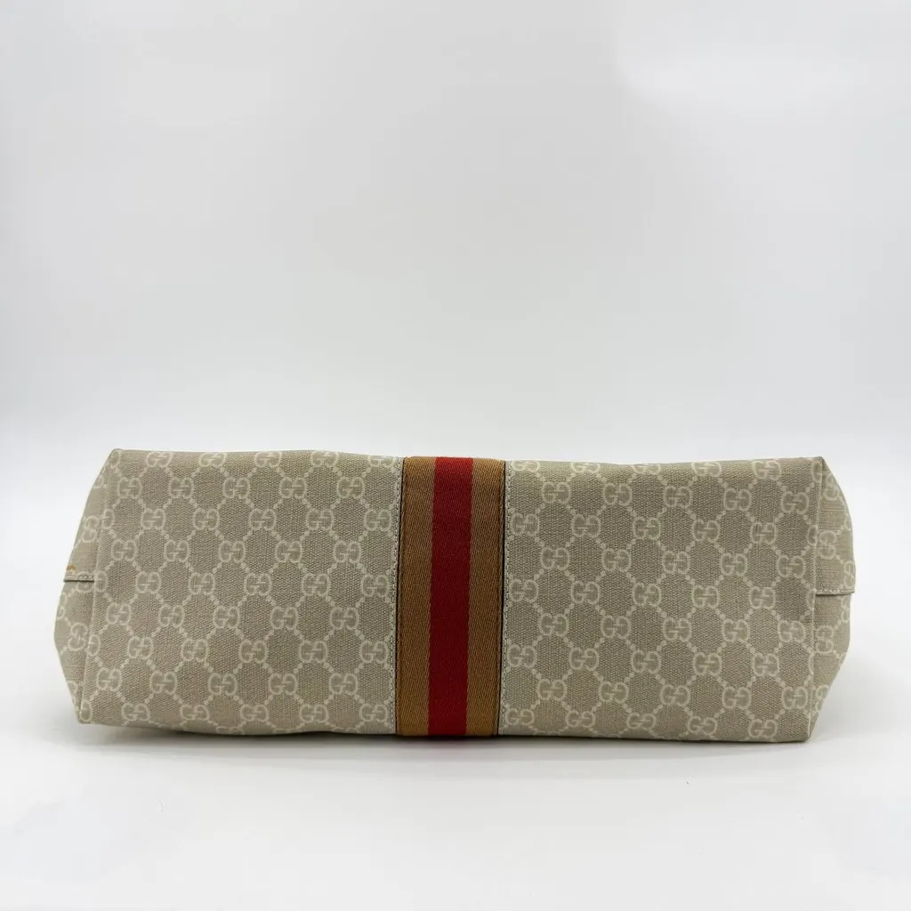 Gucci Ophidia GG Medium Tote Bag White Beige Canvas Fair - Box View