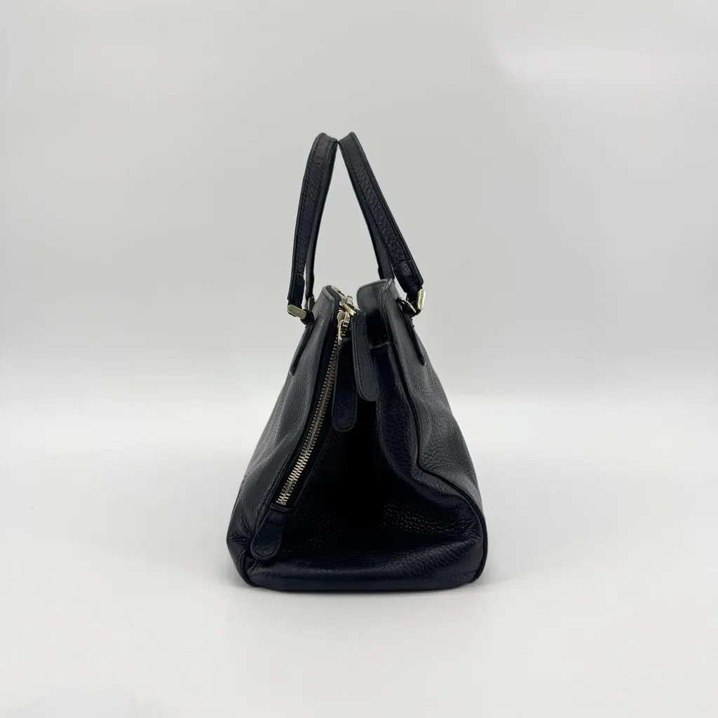 Gucci Soho Leather Top Handle Bag Black Black Leather Good - Model View