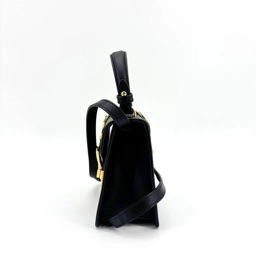 Gucci Sylvie Mini Top Handle Bag Black Black Leather Very good - Model View