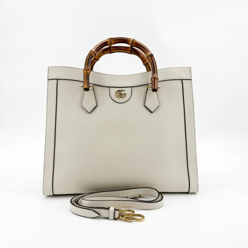 Gucci Diana Medium Tote Bag White Brown Leather Very good - Inside View