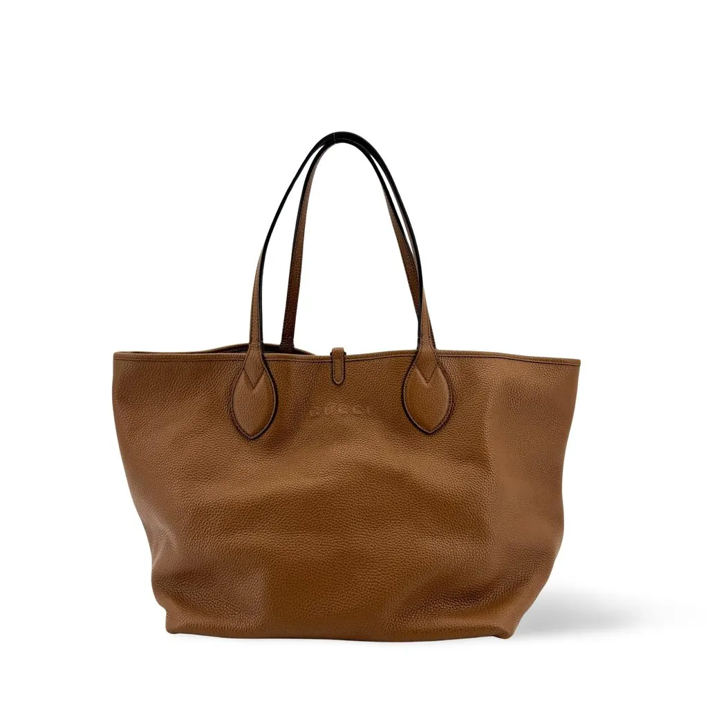 Gucci Medium Reversible Leather Tote Bag Brown Brown Leather Very good - Front View