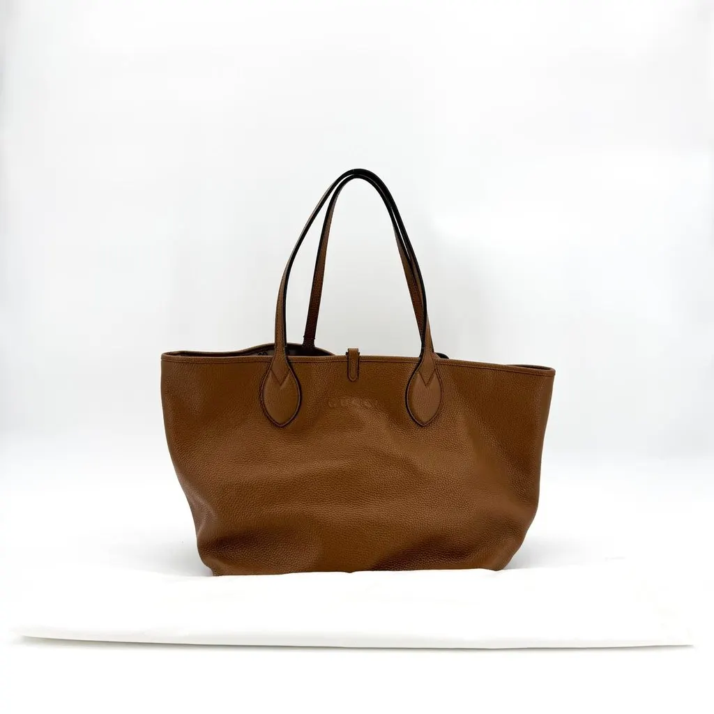 Gucci Medium Reversible Leather Tote Bag Brown Brown Leather Very good - Back View