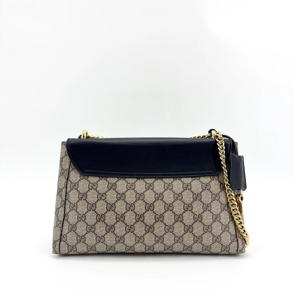 Gucci Padlock GG Supreme Medium Shoulder Bag Black Beige Canvas Very good - Inside View
